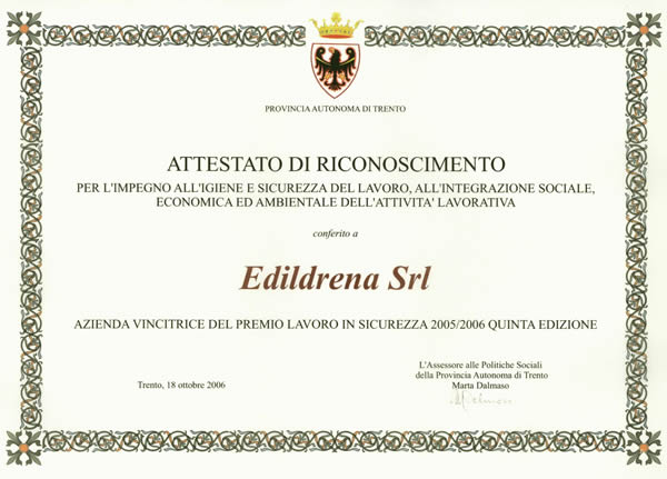 Certificazioni Edildrena srl